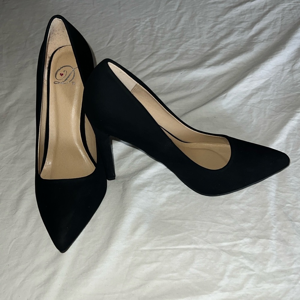 Womens Heels Black Shoes Suede Stelletto US Size 6.5 Classic